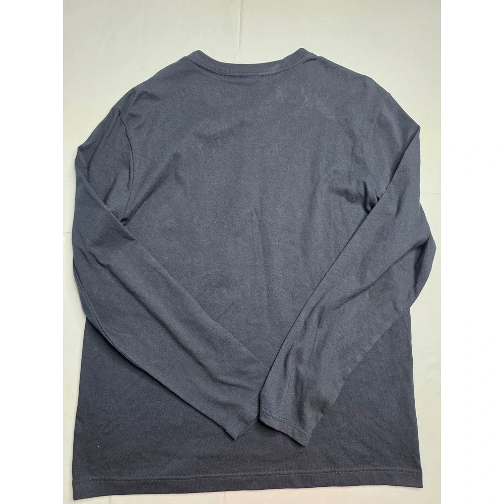 Banana Republic Signature Midweight Shirt Men Large Navy Henley Neck Relaxed Fit